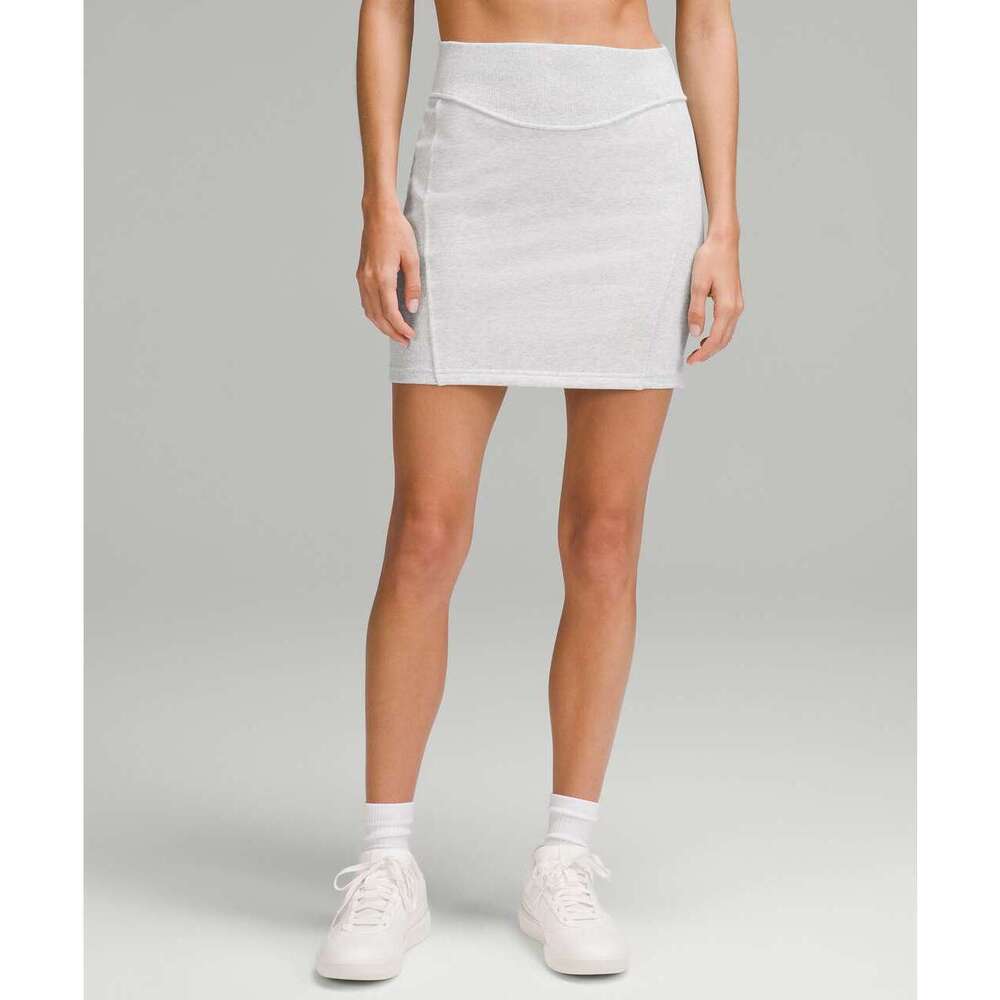 Lululemon Scuba High-Rise Mini Skirt, Heathered Core Ultra Light Grey, Size XS